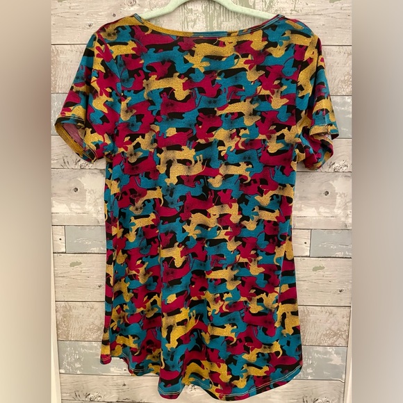 Rare! LulaRoe Dachshund Simply Comfortable T-Shirt high-low tunic. Like NEW! - Picture 3 of 5